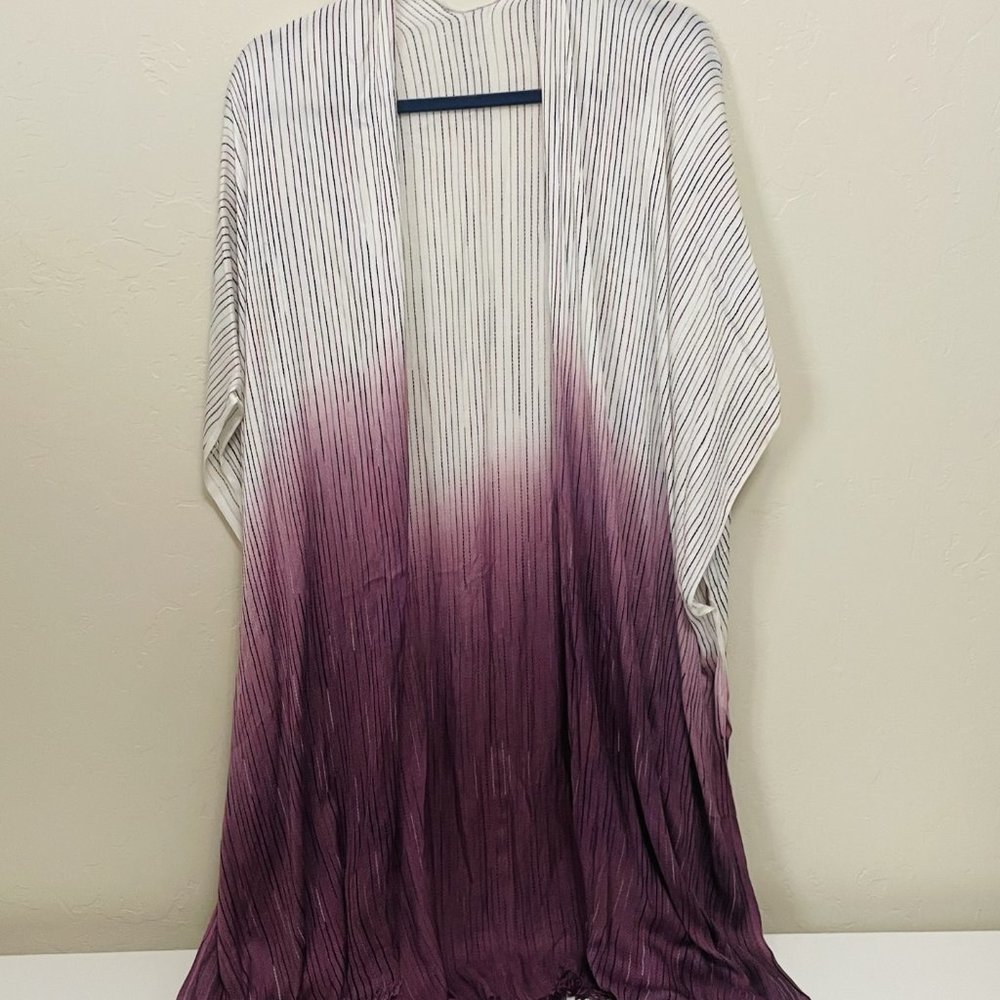 Ombré Purple | Navy | Fuchsia Long Oversized Kimono Cover Up